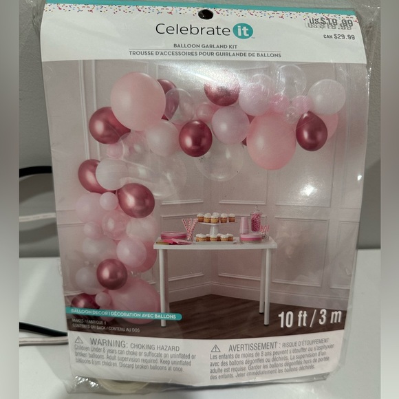 Celebrate It Pink/Gold Balloon Garland Kit - Picture 1 of 2
